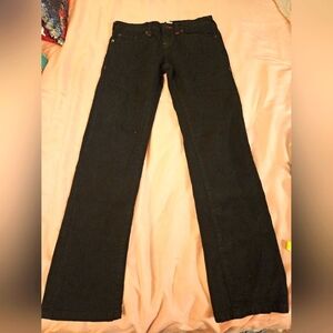 True Religon Women's Black Jeans‎ With Red Accents Jr Sz 16